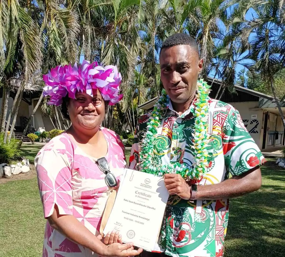 Isoa Utoniika with his mum 