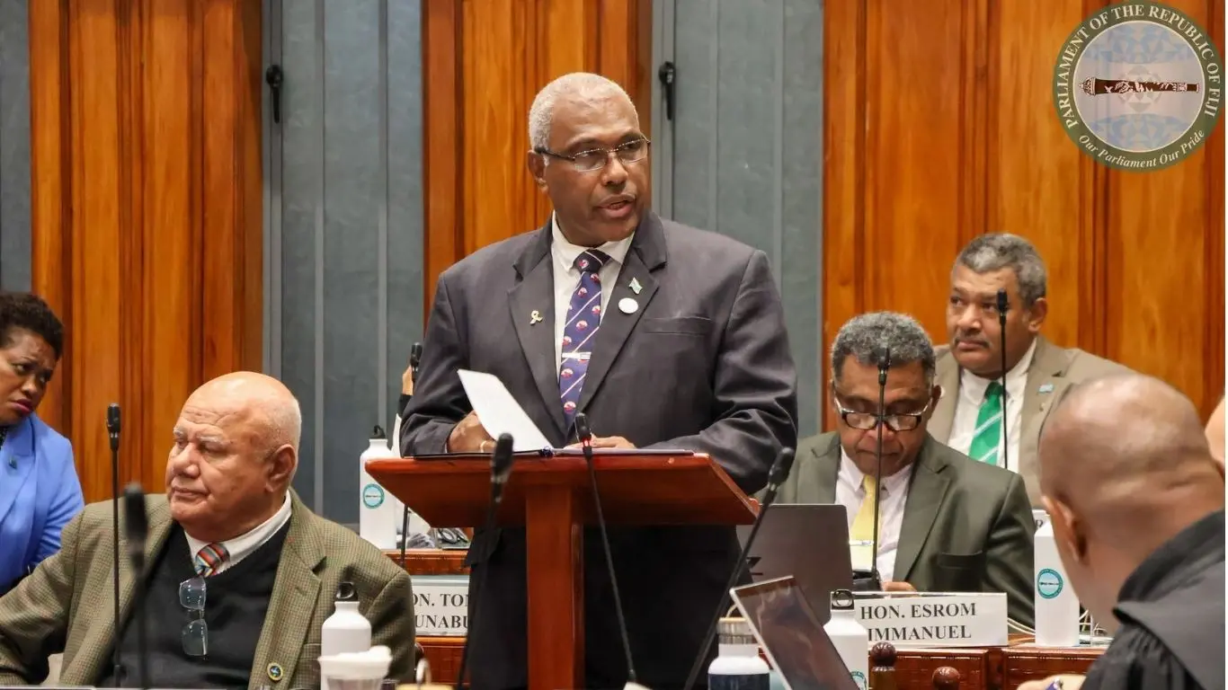 Acting Attorney-General and Minister for Justice Siromi Turaga in Parliament on August 21, 2026.