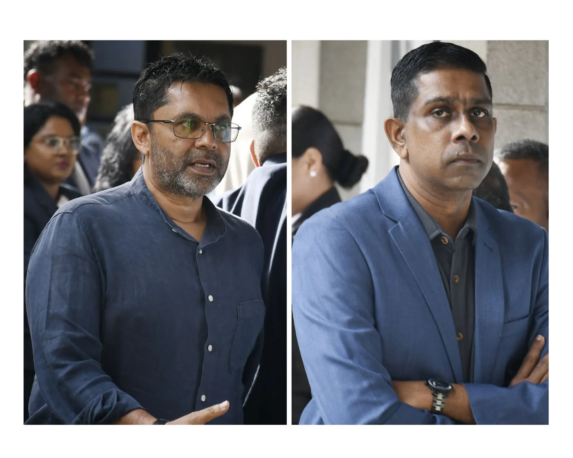 From left: Former Former FBCL chief executive officer Riyaz Sayed-Khaiyum and the company’s chief financial officer Vimlesh Sagar.