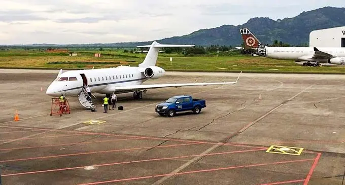 One of the private jets that was cleared by Sunflower Aviation under Fixed Based Operations at Nadi International Airport