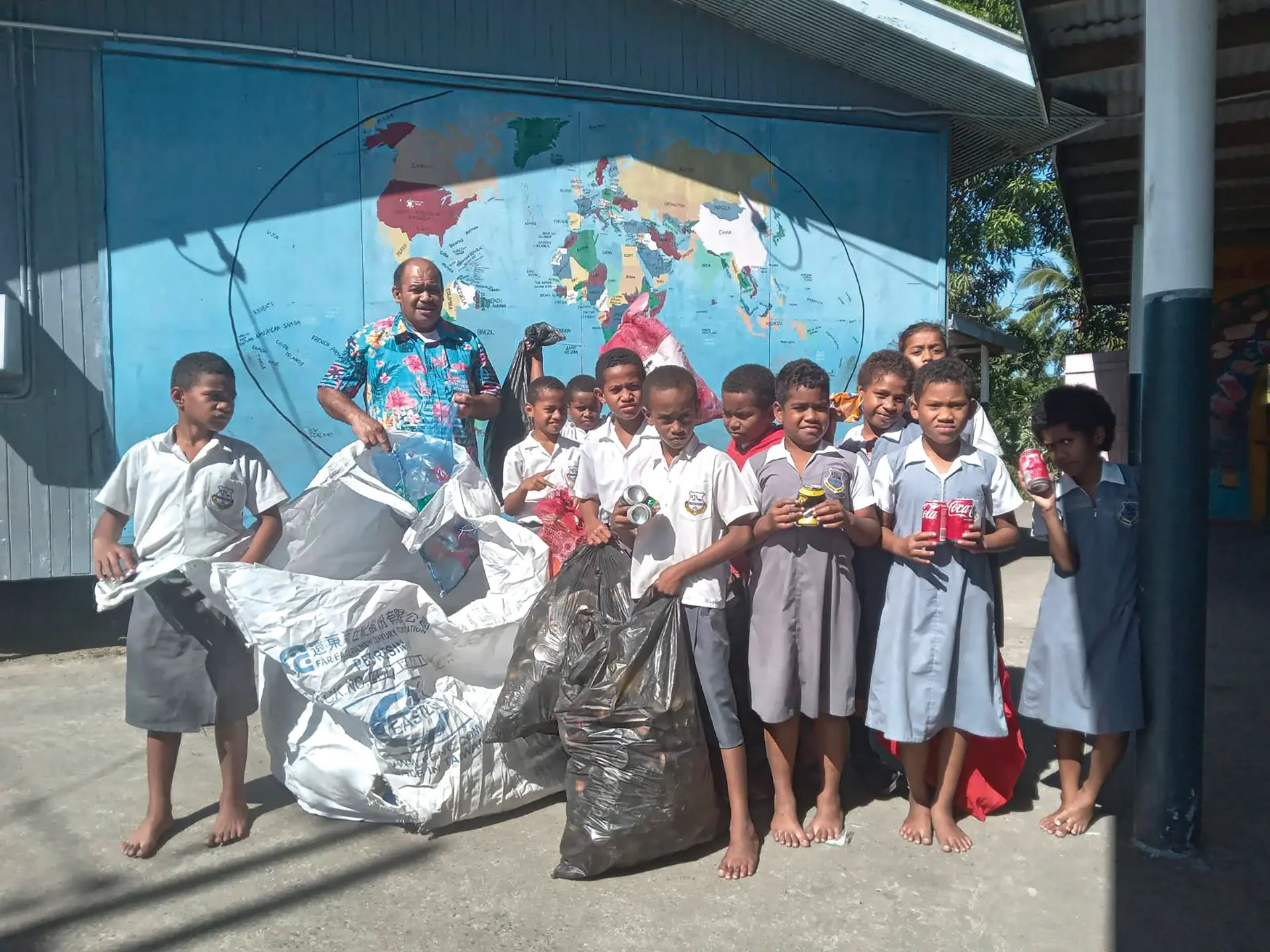 Vuda District School students during their community driven partnership between Return and Earn Fiji on June 30, 2026.