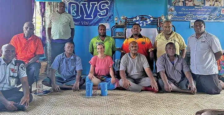 Representatives from Novotel Suva Lami Bay, Micks Fiji and the Mataqali Natodre of Waiqanake during the meeting at Waiqanake Village in Lami. Photo: Micks Fiji