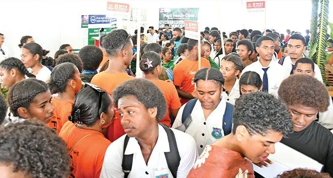 Part of the large crowd of students who attended the Fiji National University open day at its Nasinu Campus on October 4, 2024. Photo: Ronald Kumar