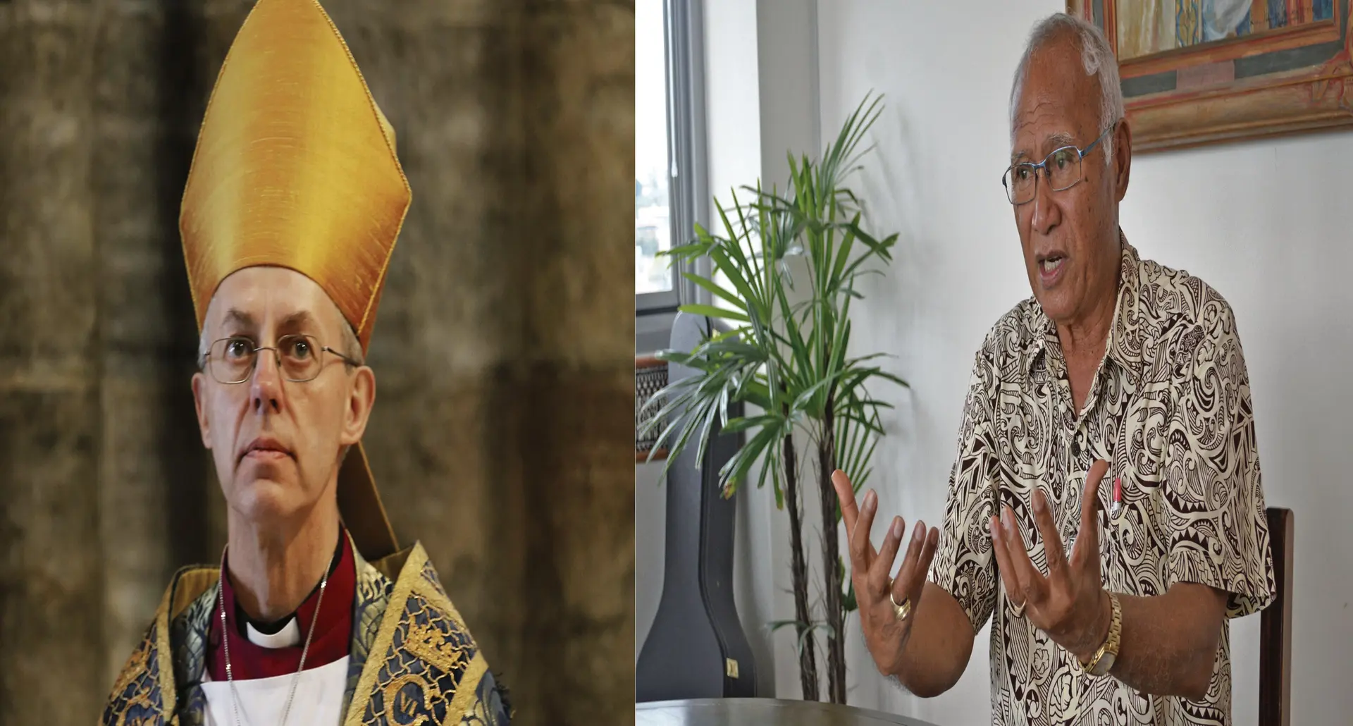 Archbishop of Canterbury Justin Welby and Archbishop of Polynesia Winston Halapua  