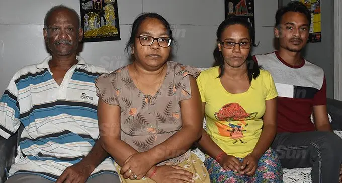 Rajesh Kumar with wife, Suman Lata, and children, Reshmika Lata and Rajnil Ronesh Kumar at their homes in Legalega, Nadi. Photo: Waisea Nasokia 