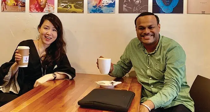 I see Love in Your Eyes (ISLIYE) Art Initiative patron Jane Seam with Avaneesh Raman