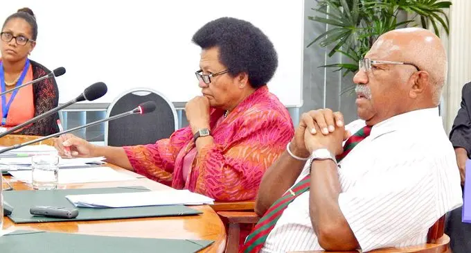 SODELPA leader Sitiveni Rabuka and General Secretary Adi Litia Qionibaravi