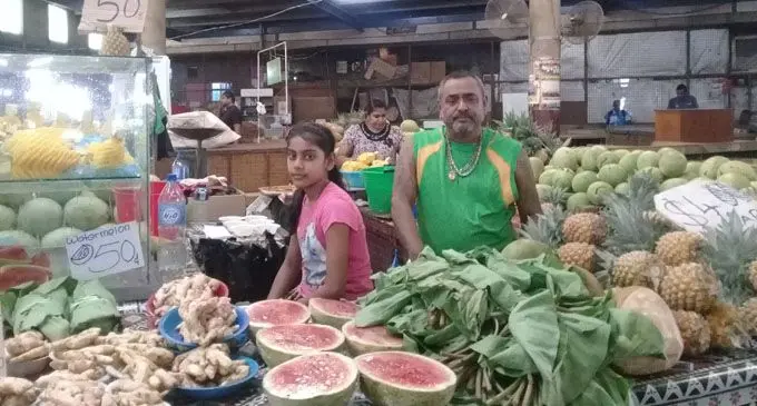 Sudesh Kumar Singh at his stall at the Lautoka Market on April 11, 2018. Photo: Arvind Pillay