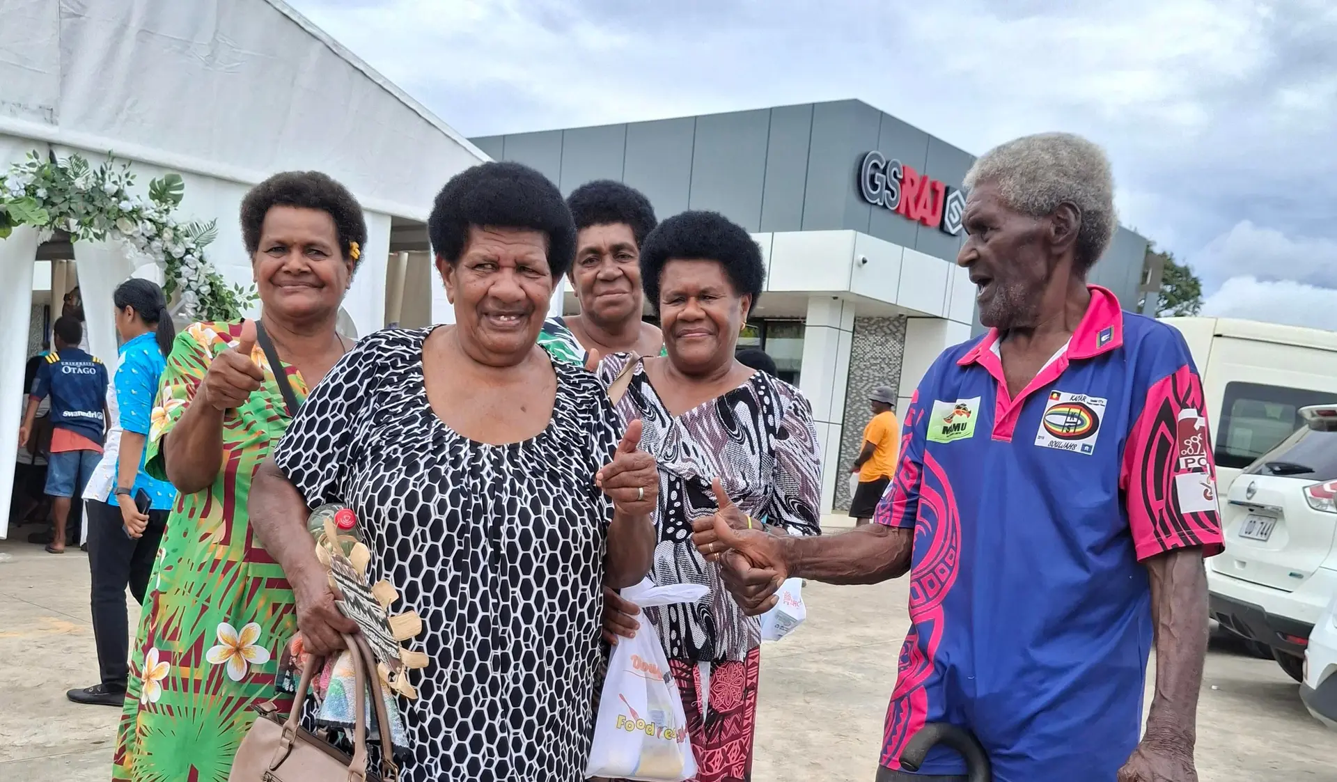 Mesake Navakabisa  (right) with women of Saivou Village at the new complex at Waimicia in Ra.