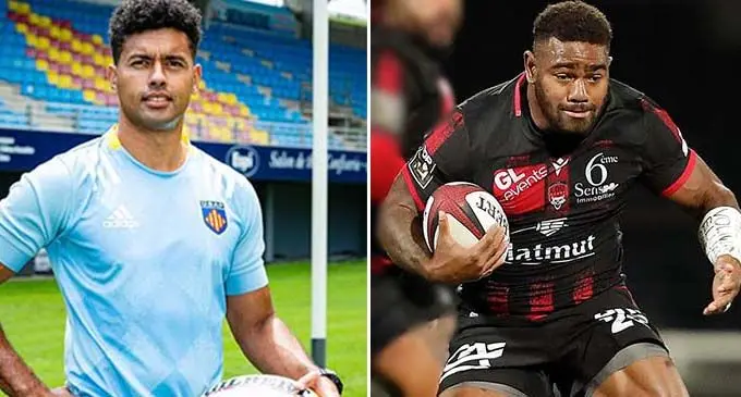 Ben Volavola (left) and Josua Tuisova.