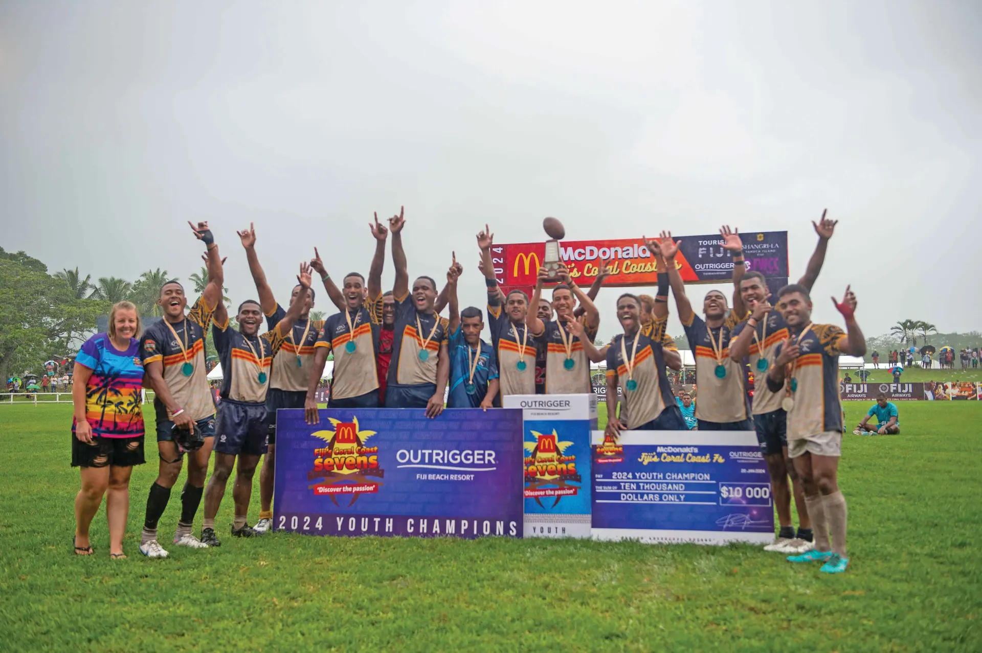 McDonald’s Fiji’s Coral Coast 7s Youth Champions Dominion Brothers on January 20, 2024. Photo: Leon Lord