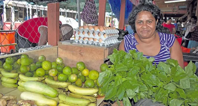 Adi Ruci Vakalelevesi originally from Kadavu Island selling vegetables at Labasa market on April 4. Photo:Shratika Naidu