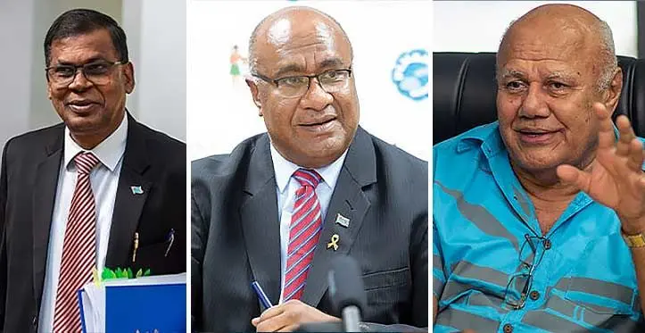 Deputy Prime Minister Biman Prasad, Deputy Prime Minister and Minister for External Trade, Cooperative and SMEs, Manoa Kamikamica and Deputy Prime Minister and Minister for Tourism and Civil Aviation Viliame Gavoka.