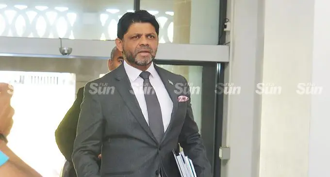 Attorney-General and Minister for Economy, Aiyaz Sayed-Khaiyum, outside Parliament yesterday. Photo: Ronald Kumar.