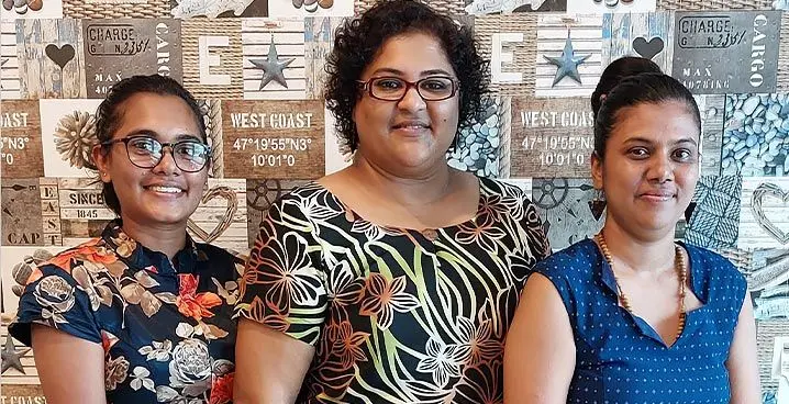 From left: care coordinator, Shivani Lata, Mending Minds Foundation founder and executive director, Prem Singh and wellness coordinator, Sa’a Foster in Lautoka on January 25, 2023. Photo: Nicolette Chambers