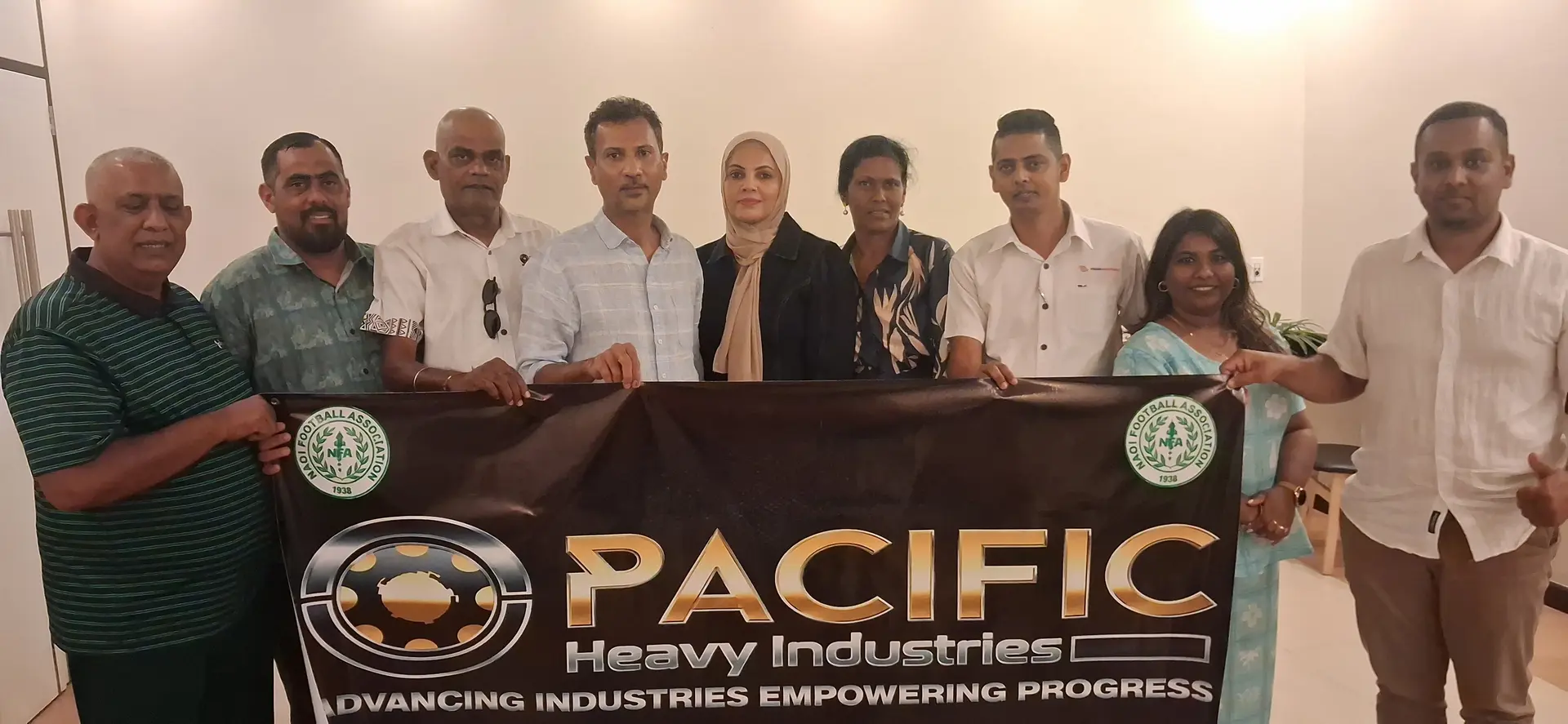 Nadi FA executives with sponsors Nadi Football Association 