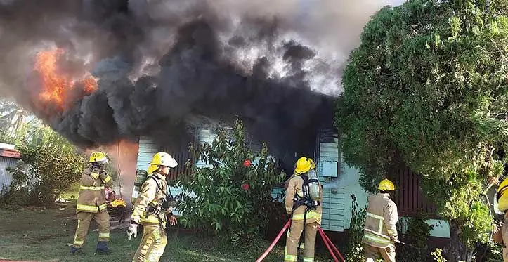 National Fire Authority officers attempts to put out a fire in Lautoka on June 20, 2023. Photo: National Fire Authority