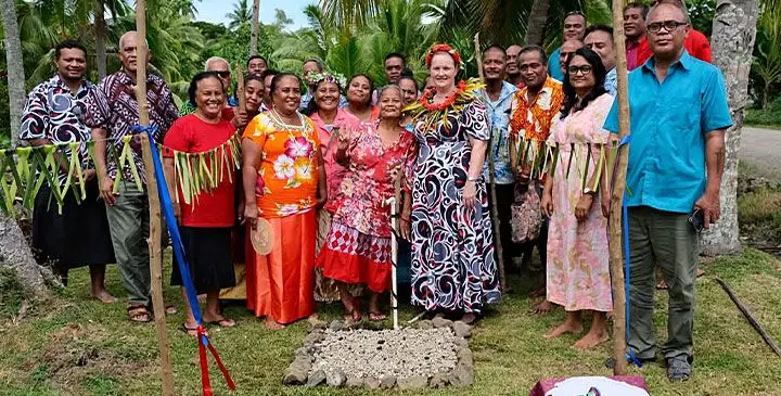New Zealand High Commissioner to Fiji Charlotte Darlow with the people during the water projects commissioning in Rabi Island on March 13, 2025. Photo: Courtesy of New Zealand High Commission
