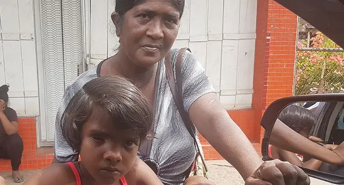 Anjalin and her mother.  