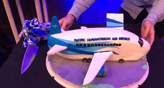 Pacific Humanitarian Air Services cake marking two years of operations . Photo: Josefa Babitu