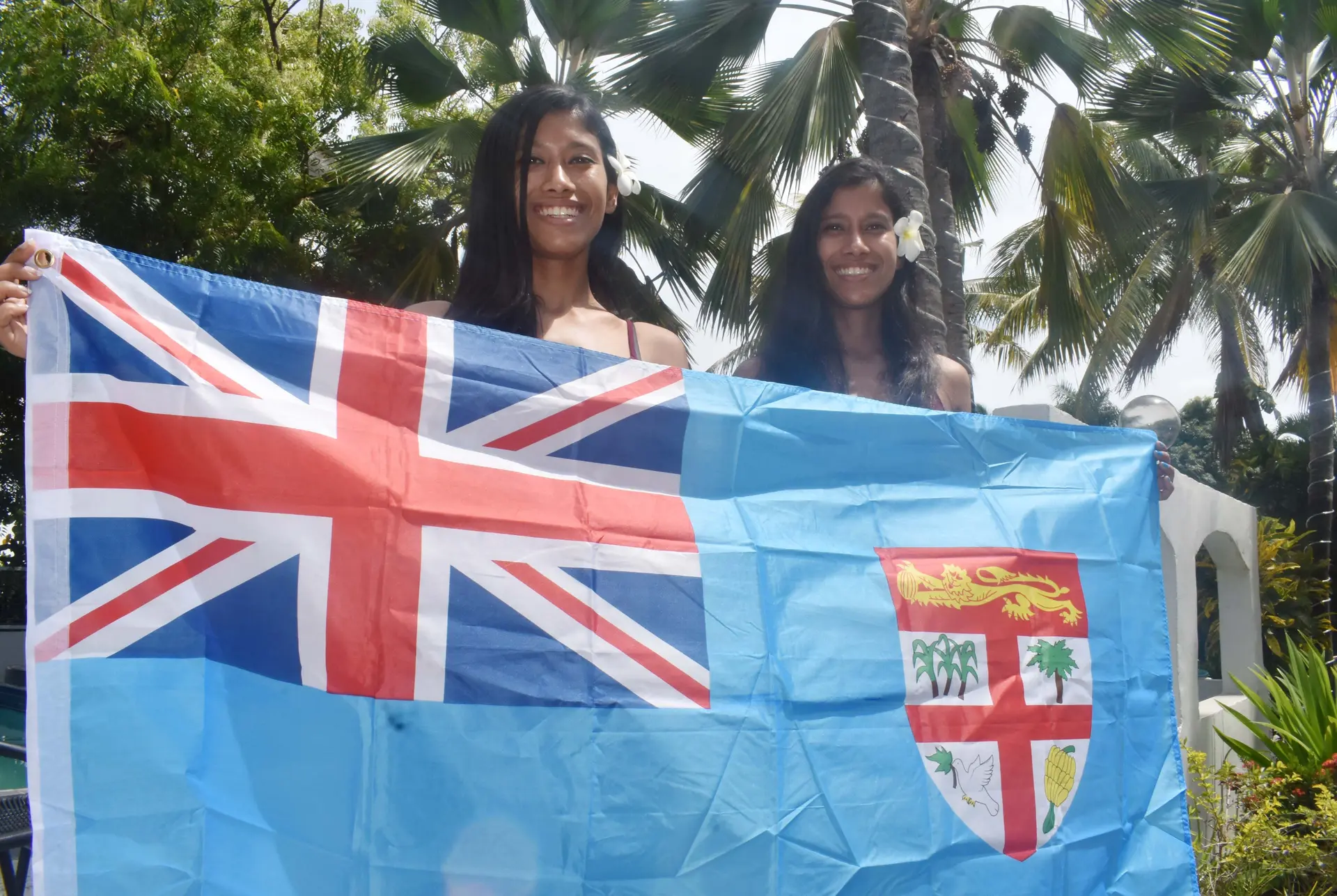 Twin sisters Nungshi and Tashi Malik of India  at Wailoaloa, Nadi. Photo: Waisea Nasokia