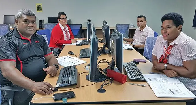 An in-house training on IT programmes with the ASCO Motors team in Nadi last year. copy