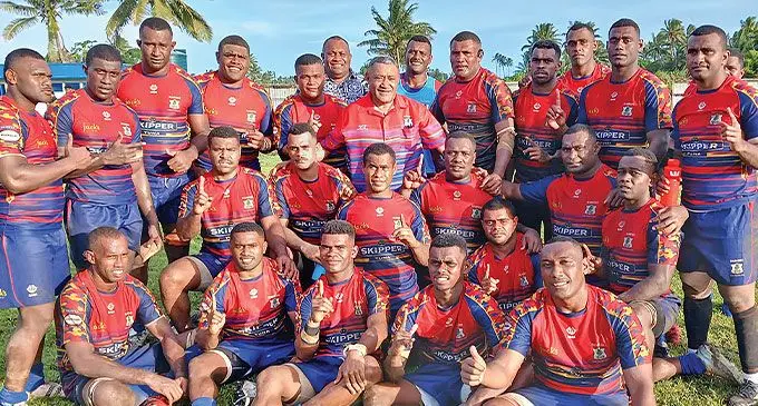 Namosi team with the Tui Namosi Ratu Suliano Matanitobua after their win over Ba on April 20, 2024. Photo: Ronald Kumar