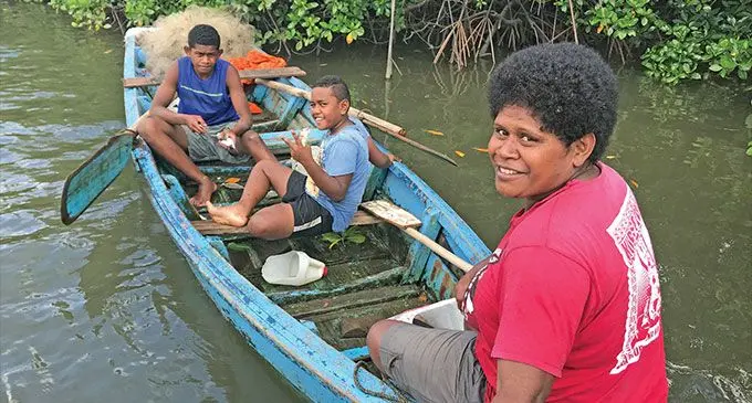 Teresia Kanadola (right), with her son 15-year-old son Miliano Yavala (left), and 10-year-old nephew, Lasaro Yavala. Photo: Kelera Sovasiga-Tuisawau