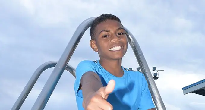 Savusavu Secondary School athlete, Penisitoni Kama is gold hopeful in 2019 Coca Cola games at Damodar Aquatic centre on April 15, 2019. Photo: Ronald Kumar.