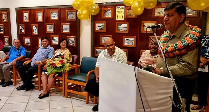Minister for Sugar and Multi-Ethnic Affairs Charan Jeath Singh, while addressing members of the Labasa Ratepayers Association and the Labasa Chamber of Commerce and Industries during his welcoming ceremony at the Grand Eastern Hotel in Labasa on January 11, 2023 Photo: Sampras Anand