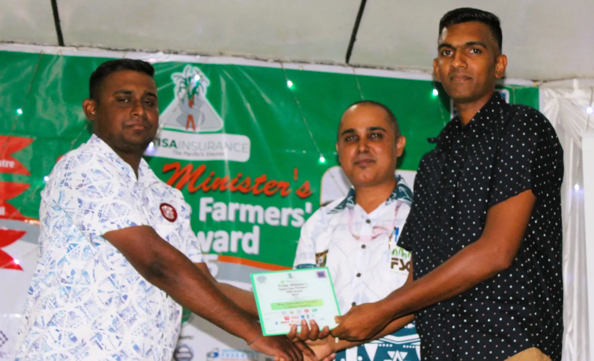 Munish Naicker, 35, was awarded the best innovative farmer during the prime minister's sugarcane farmer's mill awards ceremony in Labasa on May 18, 2026. Photo: Sampras Anand. 