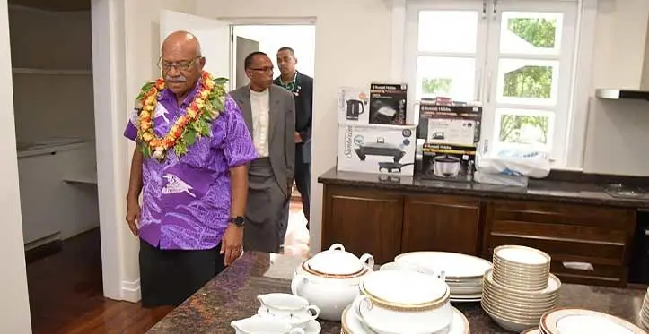 Prime Minister Sitiveni Rabuka enters the official PM’s residence. Photo: Prime Minister Sitiveni Rabuka / Facebook