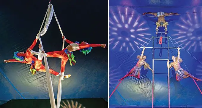 The performers have honed skills such as acrobatics, juggling, walking on a tightrope and much more.