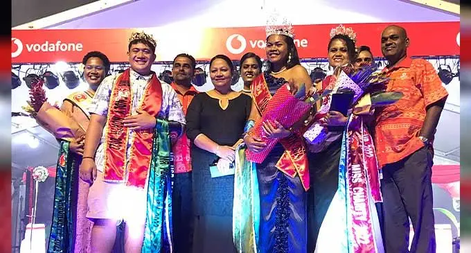 The winners of the Vodafone Festival of the Friendly North with Minister for Education, Heritage, Arts and Local Government Premila Kumar during the crowning night at Subrail Park in Labasa on October 15, 2022. Photo: Shratika Naidu