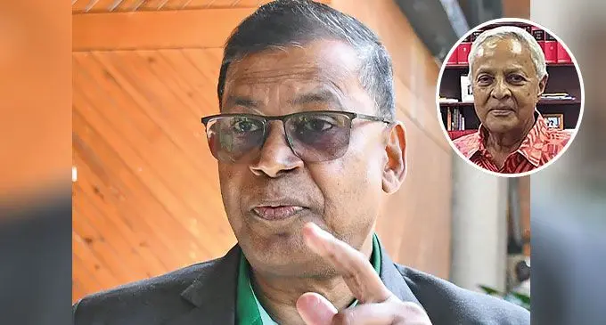 Deputy Prime Minister and Minister for Finance Biman Prasad on August 1, 2024. Photo: Ronald Kumar/ Inset: Former Prime Minister Mahendra Chaudhry.