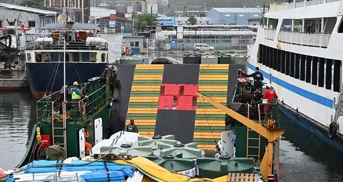 The Fiji National Disaster Management Office had sent an advance team with supplies for the week-long tour onboard the MV Vunilagi on May 3, 2020. Photo: Fiji National Disaster Management Office