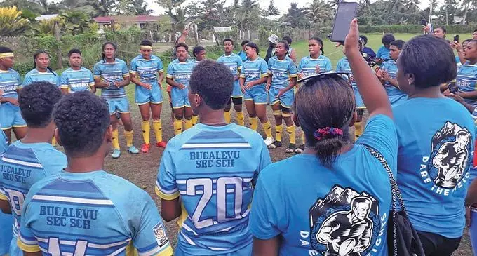 Bucalevu Secondary School Under-16 girls team at Ratu Cakobau Park, Nausori on September 17, 2022. Photo: Sereana Salalo