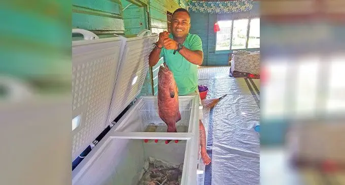 Equalise Fiji programme manager, Tevita Tokalauvere showing a catch in Naduri, Macuata on January 4, 2024.
