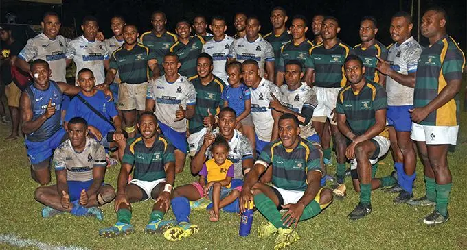 Police White and Waimanu players after the Fiji Bitter Nawaka 7s Cup final was called off at Prince Charles Park in Nadi on March 16,2019. Photo: Waisea Nasokia