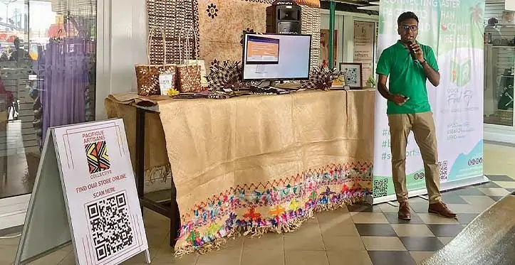 Shop Pacifika founder Rakin Wahed at the launch of the pilot programme to host vendors at the Suva Flea Market on November 1, 2023. Photo: Jernese Macanawai