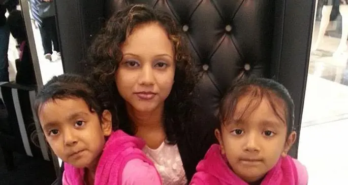 Dead...Nileshni Kumar and her two daughters Sana and Samara. 