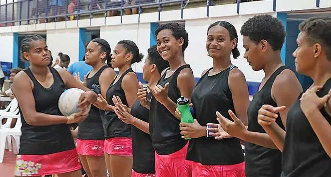 Netball Fiji academy members during the national academy netball tournament at the FMF Gymnasium on December 15, 2023. Photo: Netball Fiji