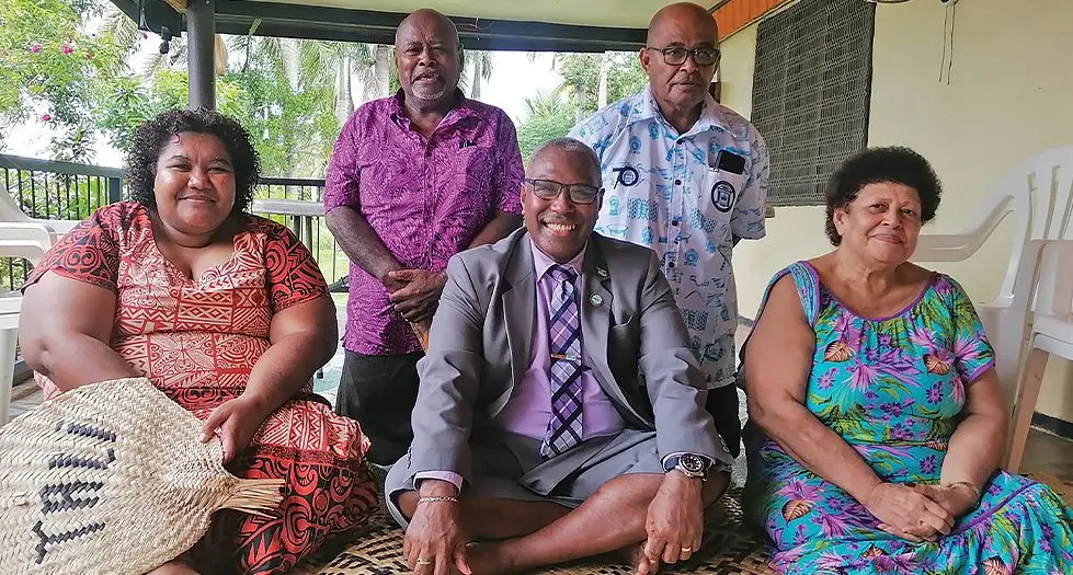 Attorney-General Siromi Turaga(seated middle), with Saunaka landowners. Photo: Mereleki Nai
