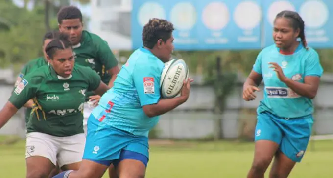 Livewire Cakaudrove prop Meresiana Marama leads the charge against Tailevu at Ratu Cakobau Park, Nausori, on May 11, 2024. Photo: Ronald Kumar
