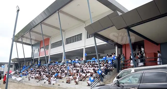 Mahatma Gandhi Memorial High School students at their new complex opening on November 5, 2020. Photo: Ronald Kumar.