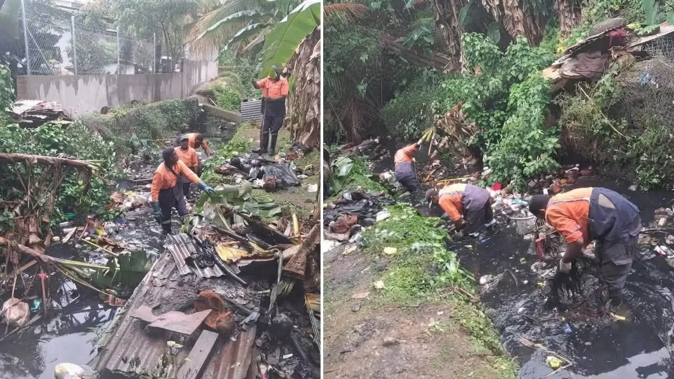 The Nasinu Town Council working to clear heavily blocked drains across the municipality.
