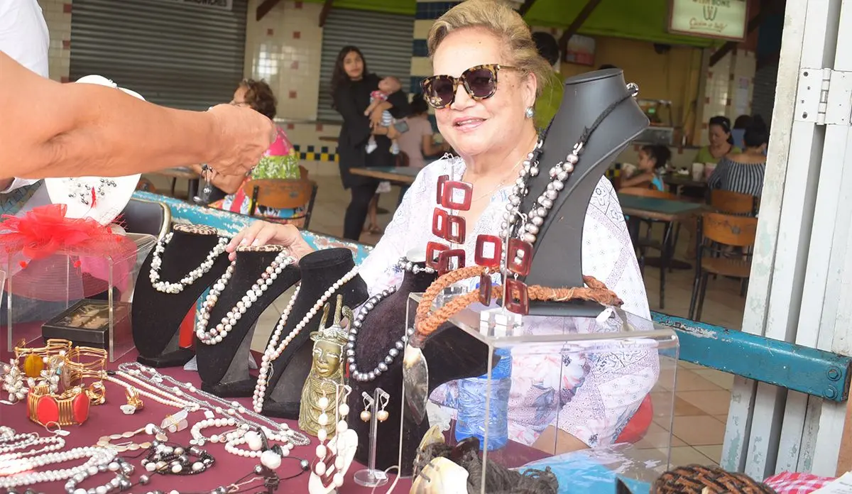 Bernadette Ganilau at her jewelleries stall during the Roc Market in Suva on February 17,2019.Photo:Simione Haravanua.