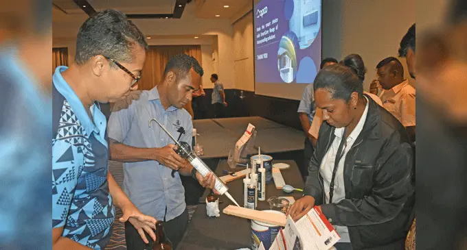Denarau Investment Limited Maraia Biu,Lagani Rabukawaqa Veronica Cox during the launch at the Radisson Blu Resort on Denarau Island on November 10, 2022. Photo: Waisea Nasokia