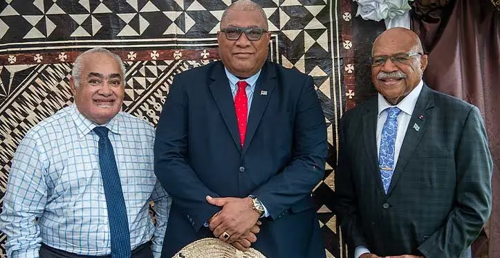 From left: Na Turaga Bale na Vunivalu, na Tui Kaba, Ratu Epenisa Cakobau, President Ratu Wiliame Katonivere and Prime Minister Sitiveni Rabuka. Photo: Leon Lord