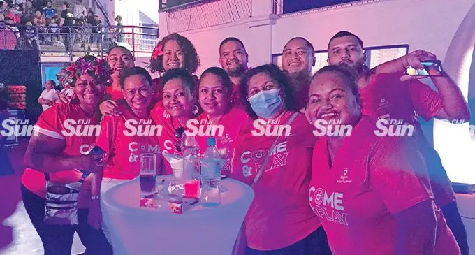 Digicel Fiji staff members during the Come and Play campaign launch on July 7, 2022. Photo: Nacanieli Tuilevuka
